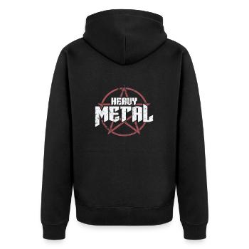 Heavy Metal Musikband Genre Bass - Unisex Premium Bio Zip Hoodie - Schwarz - Hinten - Nico (187cm)