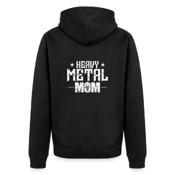 Heavy Metal Mom Musik Band Genre - Unisex Premium Bio Zip Hoodie - Schwarz - Hinten - Nico (187cm)