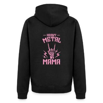 Heavy Metal Mama Musik Band Genre - Unisex Premium Bio Zip Hoodie - Schwarz - Hinten - Nico (187cm)