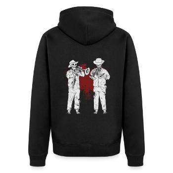Trompetenspieler Big Band Orchester Musik Trompete - Unisex Premium Bio Zip Hoodie - Schwarz - Hinten - Nico (187cm)