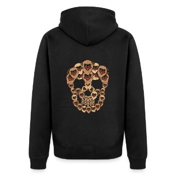 Carlin Propriétaire de Chien Cadeau Femmes Chien Carlin - Veste à capuche bio Premium Unisexe - noir - Dos - Nico (187cm)
