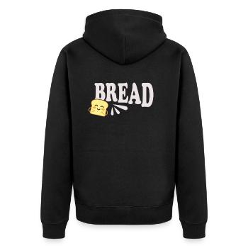 Funny Garlic Bread Couple Design - Unisex Premium Organic Zip Hoodie - black - Back - Nico (187cm)