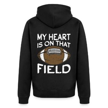 Mon cœur est sur le terrain Footbal Quaterback - Veste à capuche bio Premium Unisexe - noir - Dos - Nico (187cm)