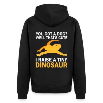 Bearded Dragon Lizard Bartgame Reptiles Gift - Unisex Premium Organic Zip Hoodie - black - Back - Nico (187cm)