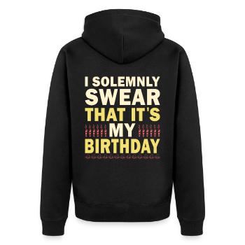 Warnung Ich Kann Spontan Über Flugzeuge Pilot - Unisex Premium Bio Zip Hoodie - Schwarz - Hinten - Nico (187cm)