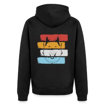 White Shepherd Shepherd Dogs - Unisex Premium Organic Zip Hoodie - black - Back - Nico (187cm)