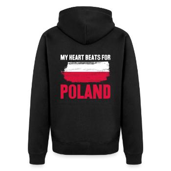 Poland Polish flag Pole - Unisex Premium Organic Zip Hoodie - black - Back - Nico (187cm)