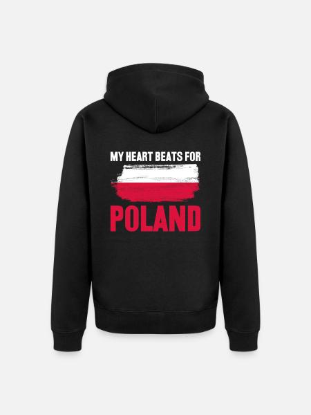 Poland Polish flag Pole - Unisex Premium Organic Zip Hoodie - black