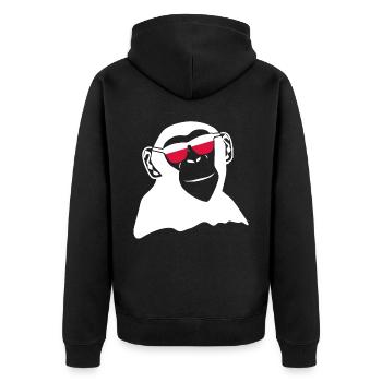 Polish flag Pole Chimpanzee Poland - Unisex Premium Organic Zip Hoodie - black - Back - Nico (187cm)