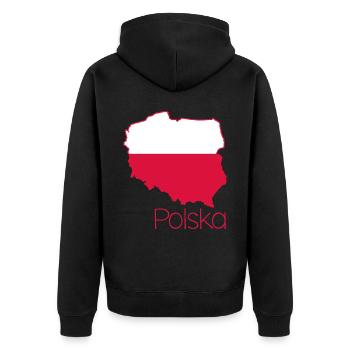 Poland Polish flag Pole - Unisex Premium Organic Zip Hoodie - black - Back - Nico (187cm)