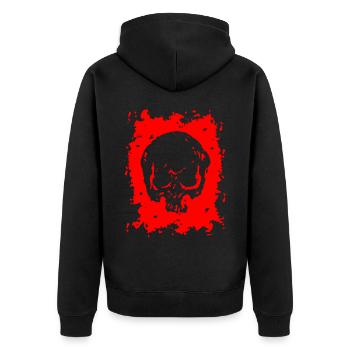 2reborn Head Totenkopf Horror Angst Tot - Unisex Premium Bio Zip Hoodie - Schwarz - Hinten - Nico (187cm)