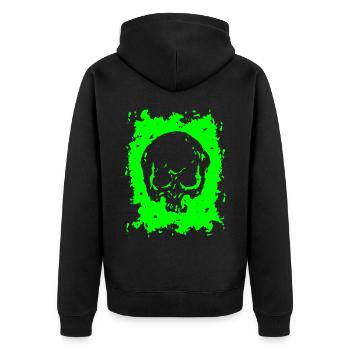 2reborn Skull Head Totenkopf Angst Tot Died 3 - Unisex Premium Bio Zip Hoodie - Schwarz - Hinten - Nico (187cm)