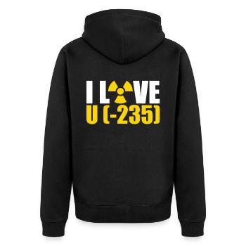 I Love U - Nuclear Engineering - Unisex Premium Bio Zip Hoodie - Schwarz - Hinten - Nico (187cm)