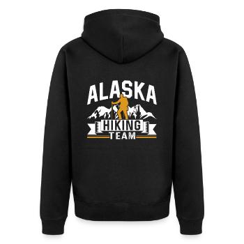 Alaska Hiking Team Hikers Hiking Hike - Unisex Premium Organic Zip Hoodie - black - Back - Nico (187cm)