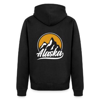 Alaska Nature Hiker Hiking - Unisex Premium Organic Zip Hoodie - black - Back - Nico (187cm)