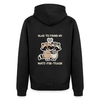 Glad to found my mate-for-trash - Unisex Premium Organic Zip Hoodie - black - Back - Nico (187cm)