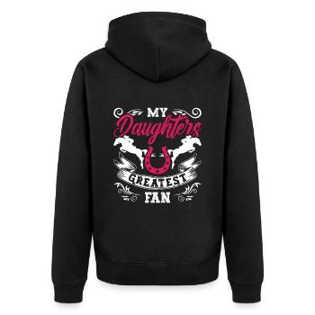 Show Jumping My Daughters Greatest Horse Jumping - Unisex Premium Bio Zip Hoodie - Schwarz - Hinten - Nico (187cm)