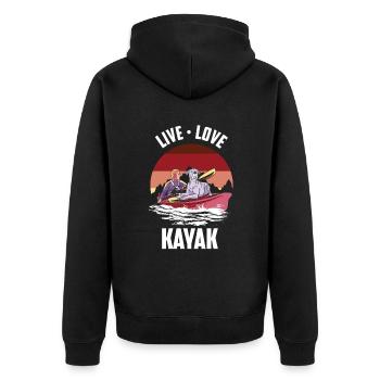 Life Love Kayaker Kayaker Kayaking Kayaking - Unisex Premium Organic Zip Hoodie - black - Back - Nico (187cm)