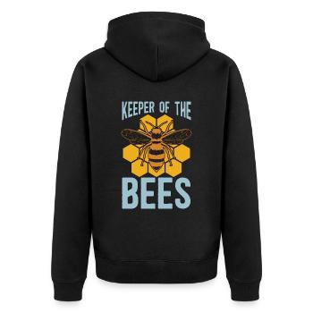 Beekeeping Keeper Of The Bees Honeybee Beekeeper - Unisex Premium Bio Zip Hoodie - Schwarz - Hinten - Nico (187cm)