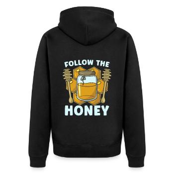 Beekeeping Follow The Honey Apiculturist Beekeeper - Unisex Premium Organic Zip Hoodie - black - Back - Nico (187cm)