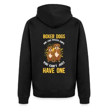 Boxer Dog German Boxer Dog Owner Gift - Unisex Premium Organic Zip Hoodie - black - Back - Nico (187cm)