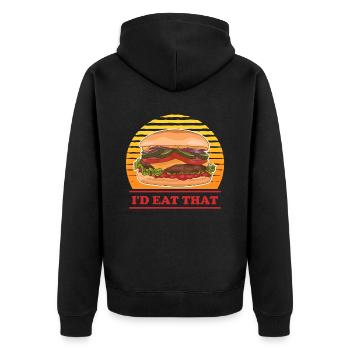 Hamburg Fast Food Burger Fast Food Cadeau - Veste à capuche bio Premium Unisexe - noir - Dos - Nico (187cm)