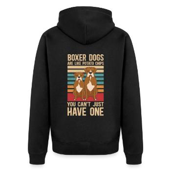 Boxer Dog German Boxer Dog Owner Gift - Unisex Premium Organic Zip Hoodie - black - Back - Nico (187cm)