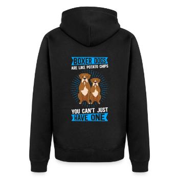 Boxer Dog Dog Owner German Boxer Gift - Unisex Premium Organic Zip Hoodie - black - Back - Nico (187cm)