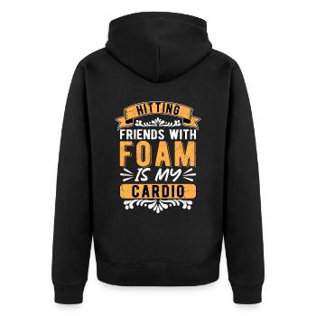 Larp Larping Live Action Role Playing - Unisex Premium Bio Zip Hoodie - Schwarz - Hinten - Nico (187cm)