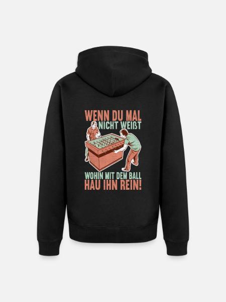 Tischfussball Tischkicker - Unisex Premium Bio Zip Hoodie - Schwarz