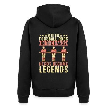 Tischfussball Tischkicker - Unisex Premium Bio Zip Hoodie - Schwarz - Hinten - Nico (187cm)