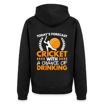 Cricket mit einer Chance, Bier Cricketer zu trinken - Unisex Premium Bio Zip Hoodie - Schwarz - Hinten - Nico (187cm)