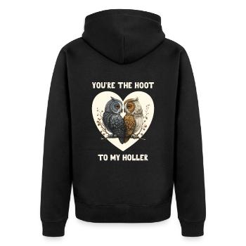You're the Hoot to my Holler Valentine's Day - Unisex Premium Organic Zip Hoodie - black - Back - Nico (187cm)
