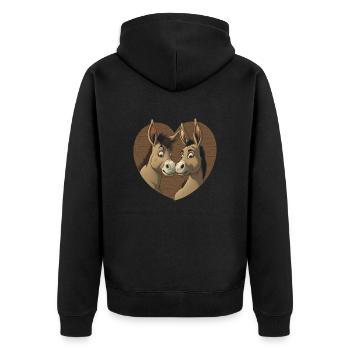 Donkey Heart Valentine's Day - Unisex Premium Organic Zip Hoodie - black - Back - Nico (187cm)