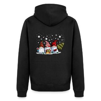 Lustig Weihnachtsmänner Verkleidung Weihnachtszeit - Unisex Premium Bio Zip Hoodie - Schwarz - Hinten - Nico (187cm)