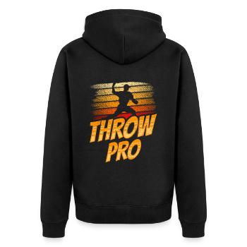 Wurf Profi Baseball Spieler Hobby Werfer Pitcher - Unisex Premium Bio Zip Hoodie - Schwarz - Hinten - Nico (187cm)