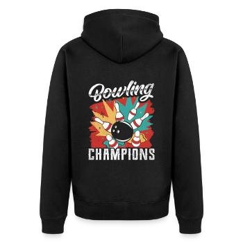 Champion in the Bowling Champions Team Bowler Hobby - Unisex Premium Organic Zip Hoodie - black - Back - Nico (187cm)