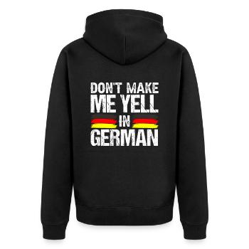 Ne me forcez pas à crier la voix allemande - Veste à capuche bio Premium Unisexe - noir - Dos - Nico (187cm)