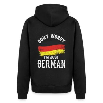 Ne vous inquiétez pas, je ne suis que la voix allemande allemande - Veste à capuche bio Premium Unisexe - noir - Dos - Nico (187cm)