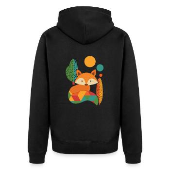 Fuchs Géométrique - Veste à capuche bio Premium Unisexe - noir - Dos - Nico (187cm)
