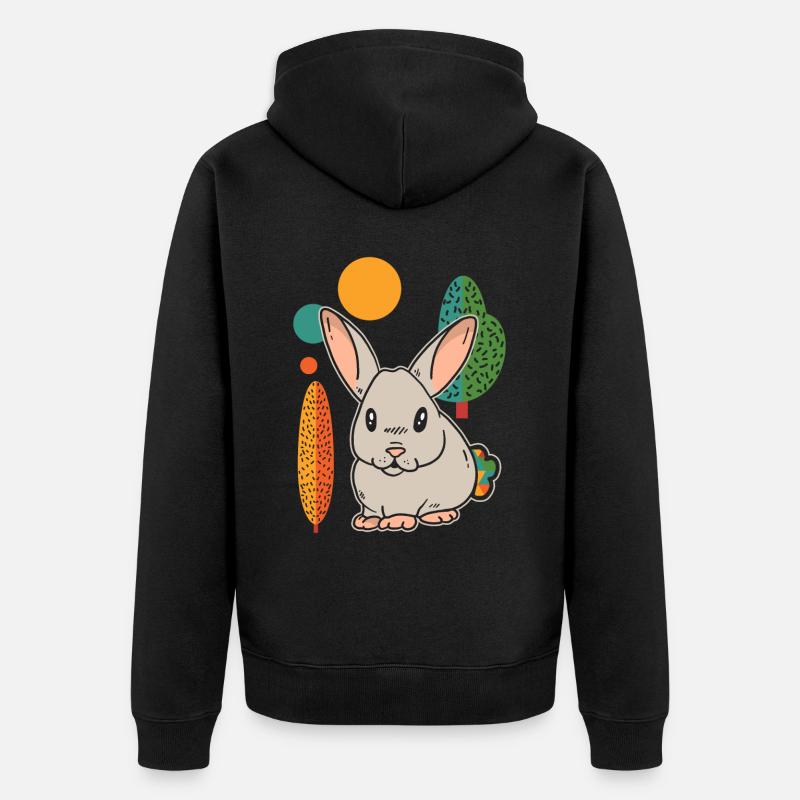 Lapin Lapin Mignon - Veste à capuche bio Premium Unisexe - noir