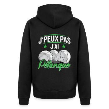 J'ai Pétanque - Veste à capuche bio Premium Unisexe - noir - Dos - Nico (187cm)