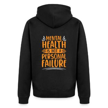Psychologie Psychologe Persönlich - Unisex Premium Bio Zip Hoodie - Schwarz - Hinten - Nico (187cm)