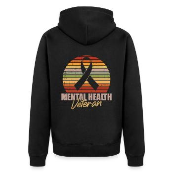 Psychologie Psychologe Schleife - Unisex Premium Bio Zip Hoodie - Schwarz - Hinten - Nico (187cm)