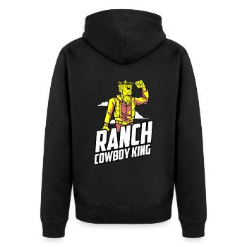 Rodeo Cowboy King - Unisex Premium Organic Zip Hoodie - black - Back - Nico (187cm)