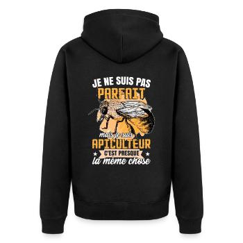 Apiculteur | Apicole | Abeille | Miel - Veste à capuche bio Premium Unisexe - noir - Dos - Nico (187cm)