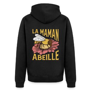 La Maman Abeille - Veste à capuche bio Premium Unisexe - noir - Dos - Nico (187cm)