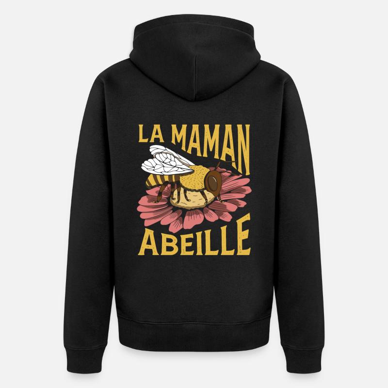 La Maman Abeille - Veste à capuche bio Premium Unisexe - noir