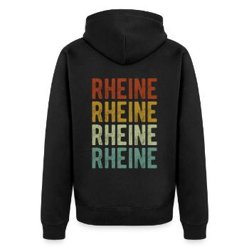 Rheine Stadt Retro Vintage - Unisex Premium Organic Zip Hoodie - black - Back - Nico (187cm)