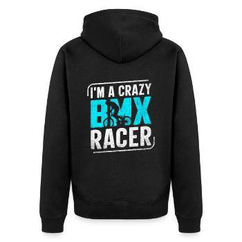 In A Crazy Bmx Racer Cyclist Bmx Bike - Unisex Premium Organic Zip Hoodie - black - Back - Nico (187cm)